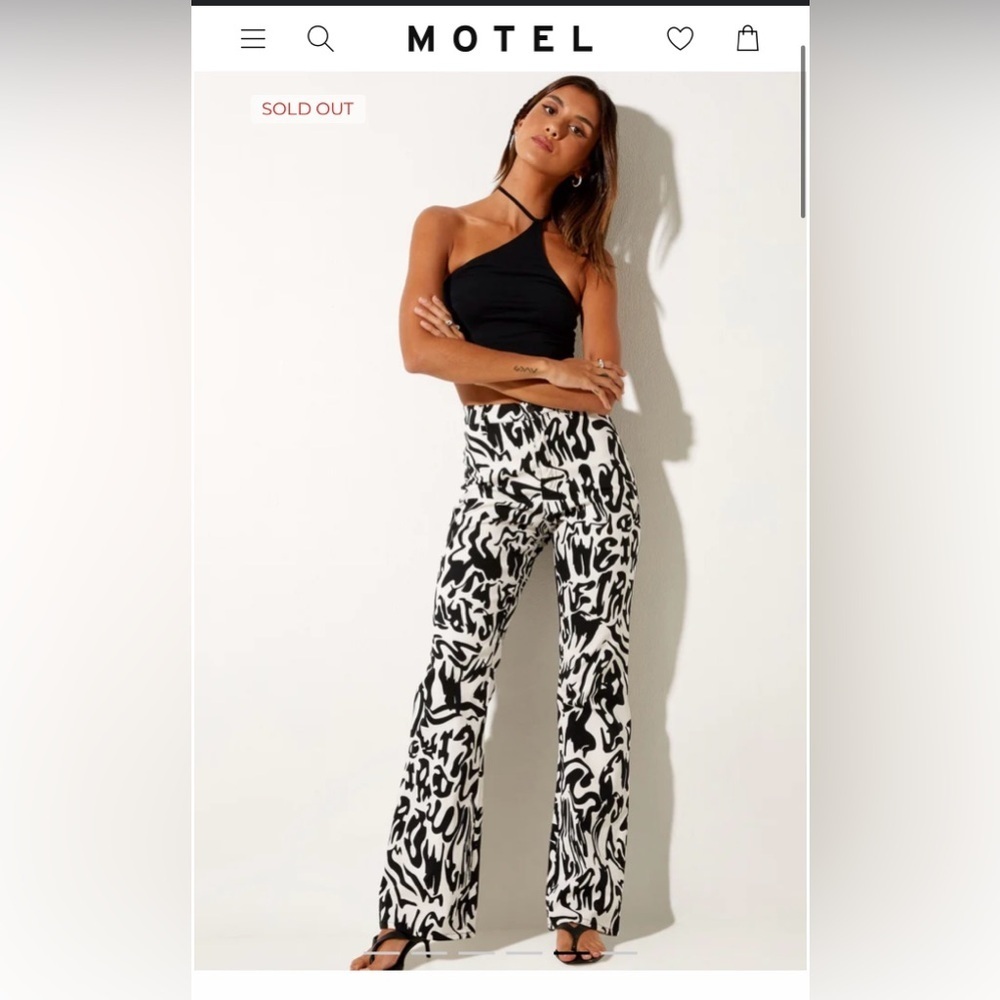 Motel black and white flare jeans